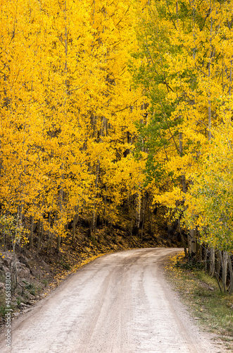 Fall day on the Million Dollar Highway outside of Telluride, Colorado.