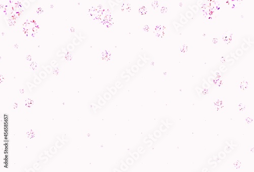 Light Pink  Yellow vector abstract design with leaves.