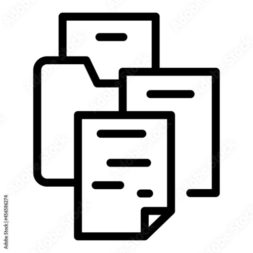 Paper record keeping icon outline vector. File folder. Document box