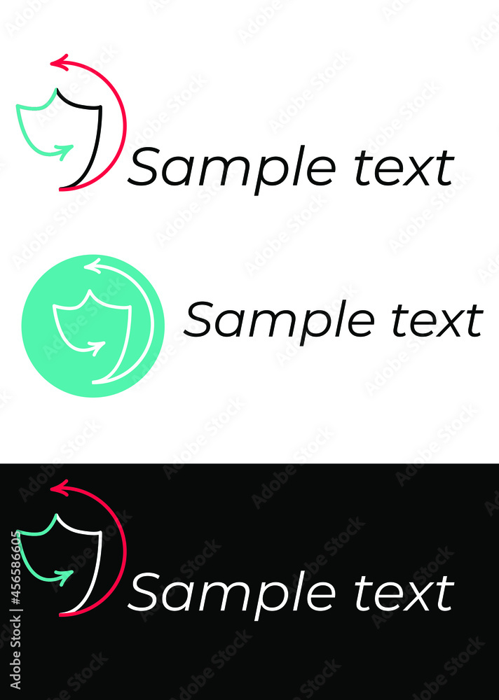 Fototapeta premium logo on the theme of protection, finance and development in a minimalist style.