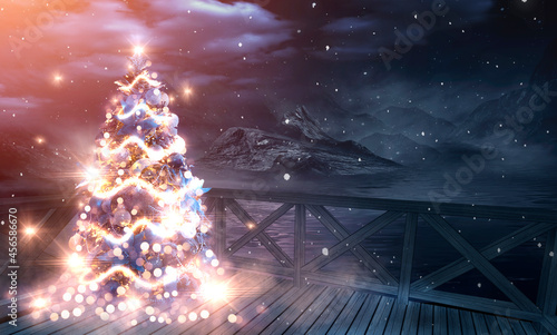 Night winter forest fantasy...