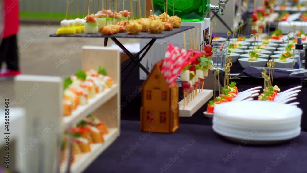 Buffet, beautifully set table for the guest Buffet, beautifully set table for the guest