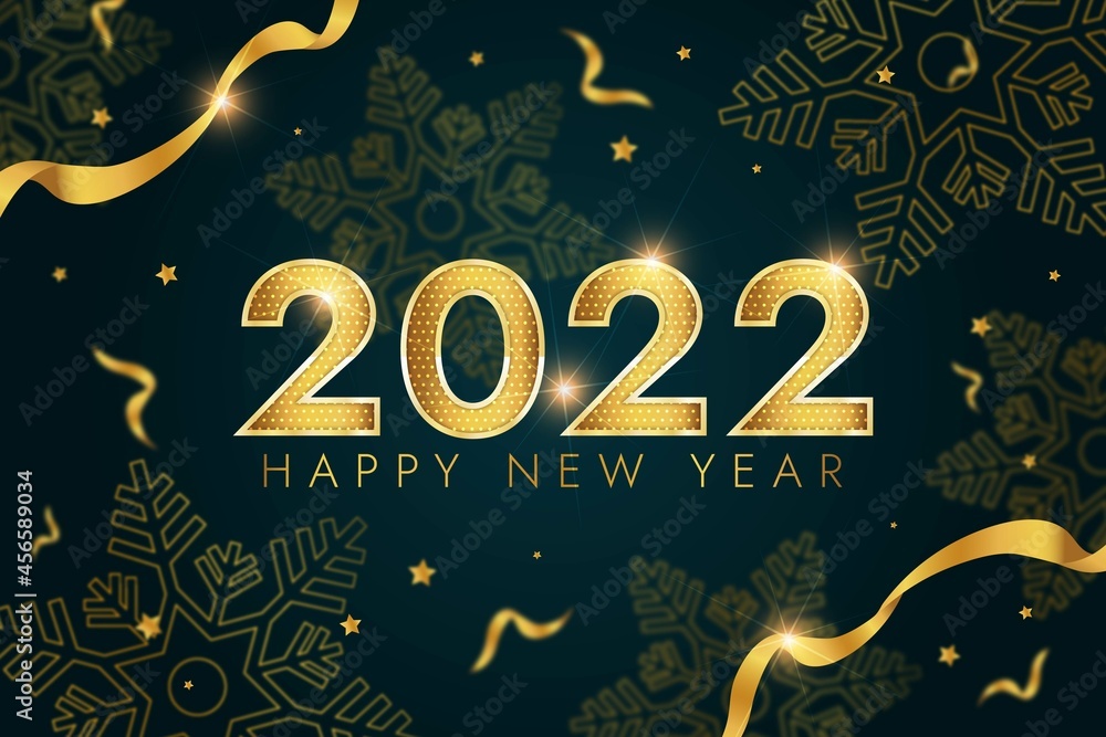 golden new year 2022 background