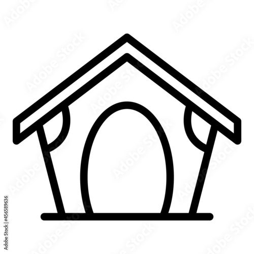 Canine kennel icon outline vector. Dog puppy house. Pet doghouse