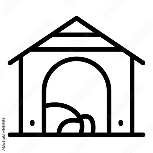 Doghouse kennel icon outline vector. Pet house. Puppy hut