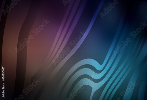 Dark Blue, Red vector backdrop with bent lines. photo