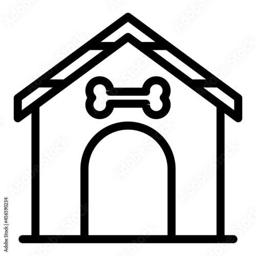 Domestic dog kennel icon outline vector. Pet house. Wooden doghouse