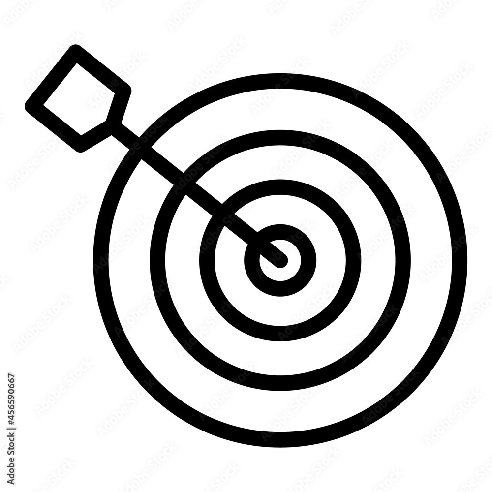 Archery board aim icon outline vector. Target dart. Bullseye objective Archery board aim icon outline vector. Target dart. Bullseye objective