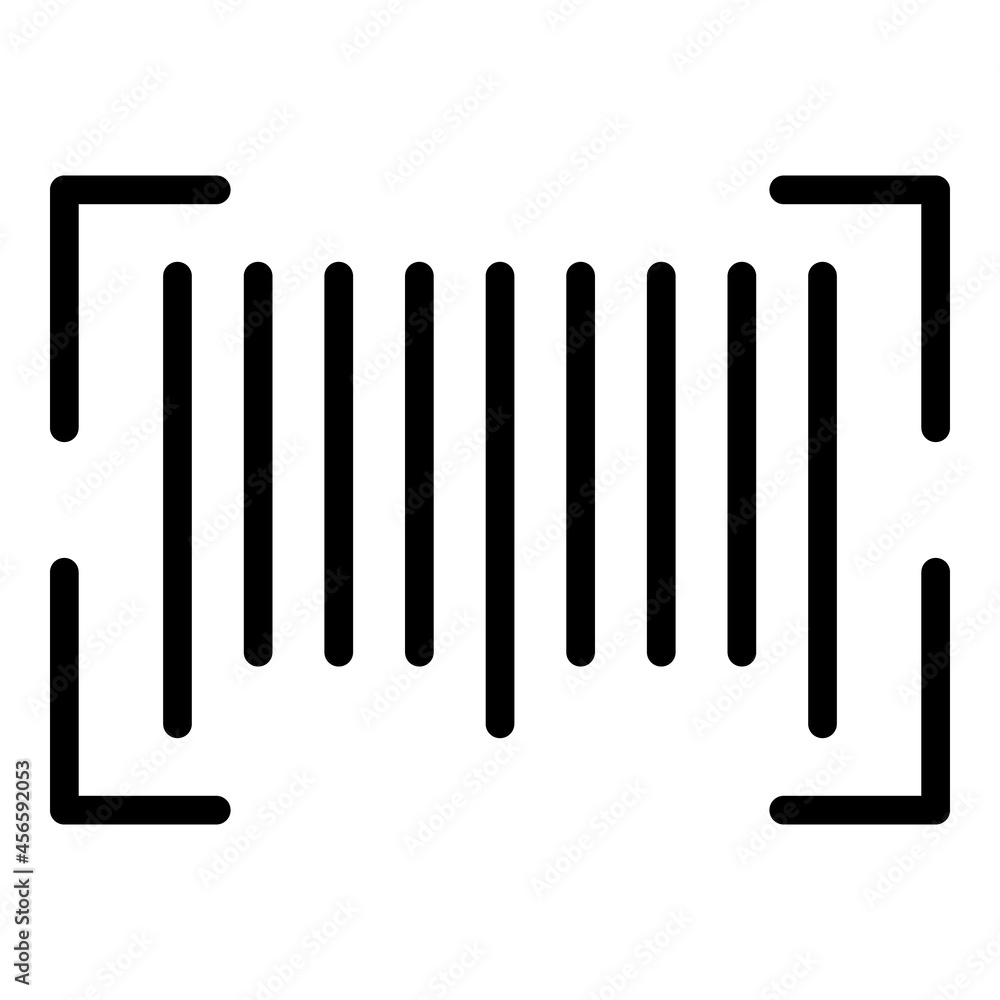 Unique barcode icon outline vector. Code scanner. Label scan Unique barcode icon outline vector. Code scanner. Label scan