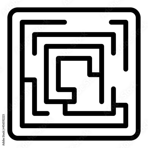 Maze barcode icon outline vector. Qr code. Scanner qrcode