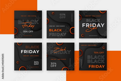 flat vector design illustration black friday instagram post