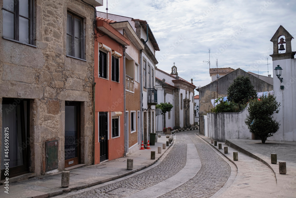 View on one of the streets of Vila do Conde, Portugal.