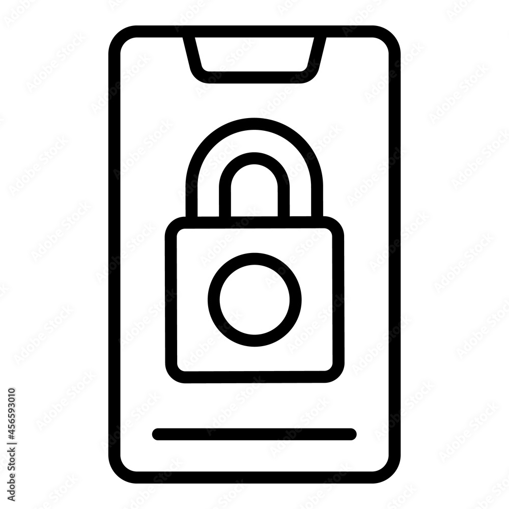 Lock smartphone icon outline vector. Phone secure. Password information Lock smartphone icon outline vector. Phone secure. Password information