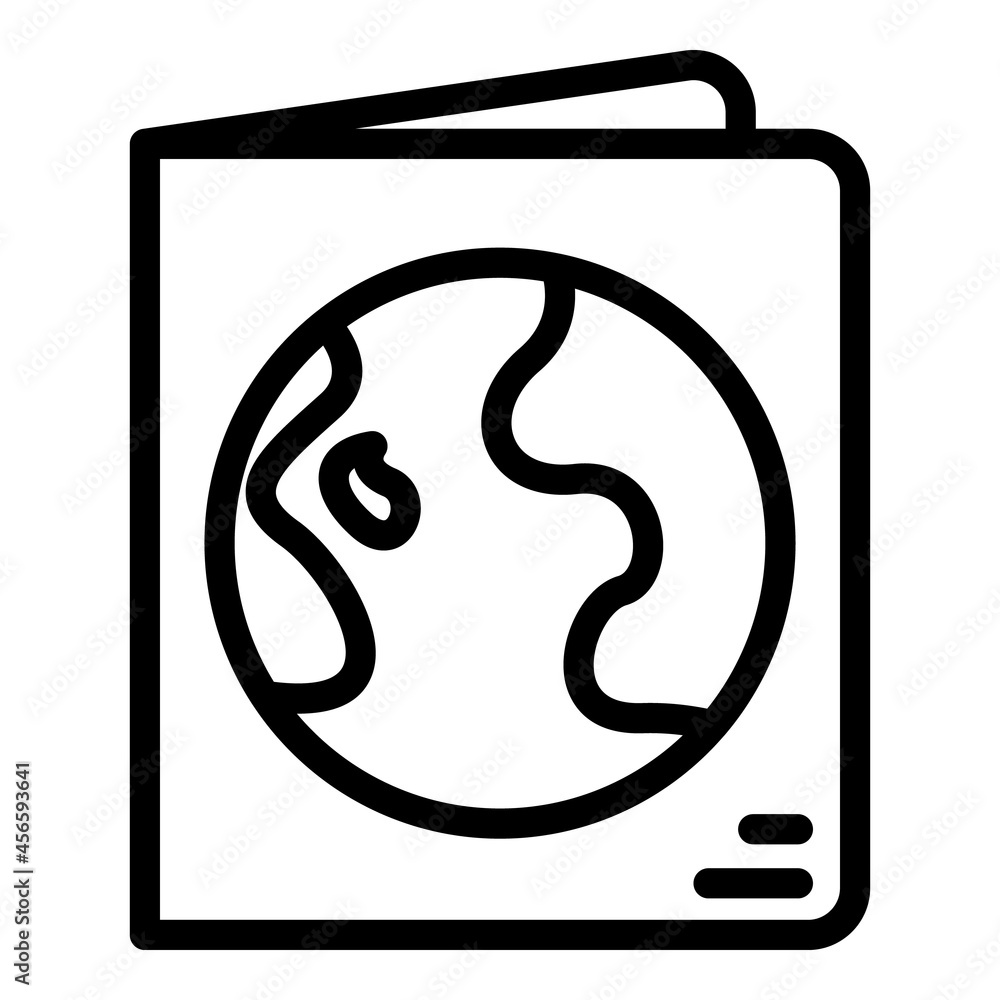 Travel passport icon outline vector. Trip document. Country stamp Travel passport icon outline vector. Trip document. Country stamp