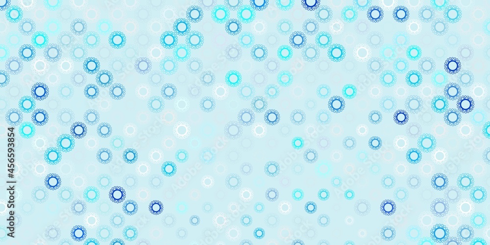 Light blue vector background with covid-19 symbols. Light blue vector background with covid-19 symbols.