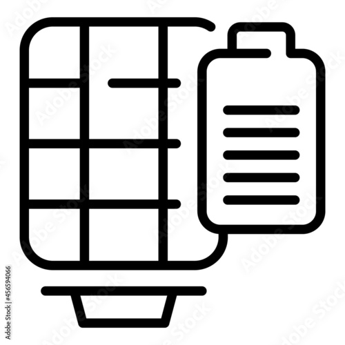 Solar battery icon outline vector. Power energy. Electric system