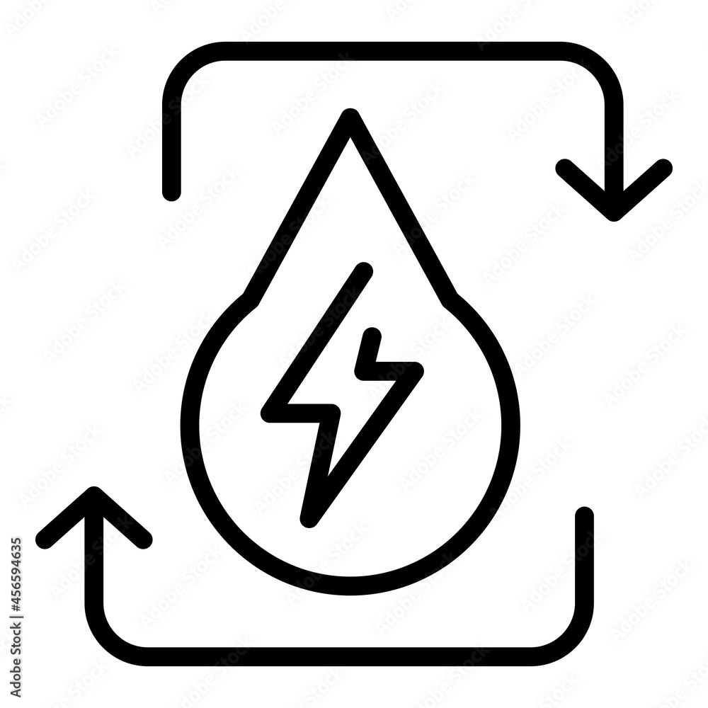 Renewable water energy icon outline vector. Eco power. Recycle industry Renewable water energy icon outline vector. Eco power. Recycle industry