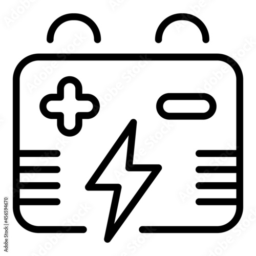 Eco energy battery icon outline vector. Solar power. Electric charger