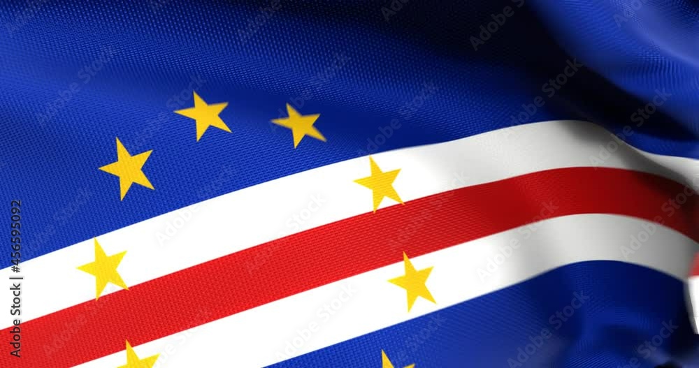 Flag of Cape Verde Waving 3D Animation Close up, 4K UHD 60 FPS Flag of Cape Verde Waving 3D Animation Close up, 4K UHD 60 FPS