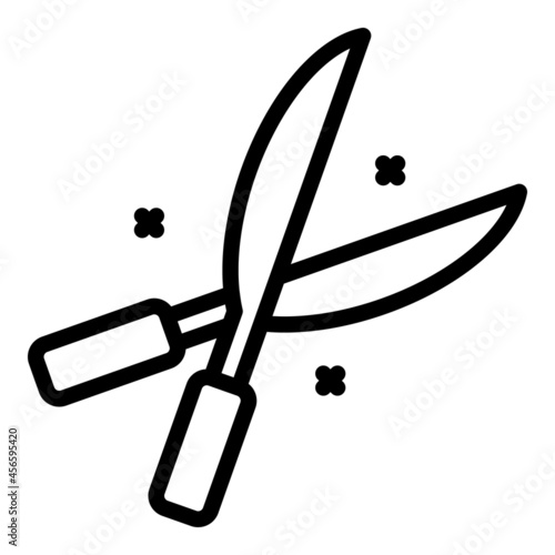 Garden shears icon outline vector. Hedge trimmer. Pruning secateurs