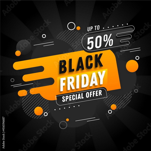flat vector design illustration black friday banner vector illustration