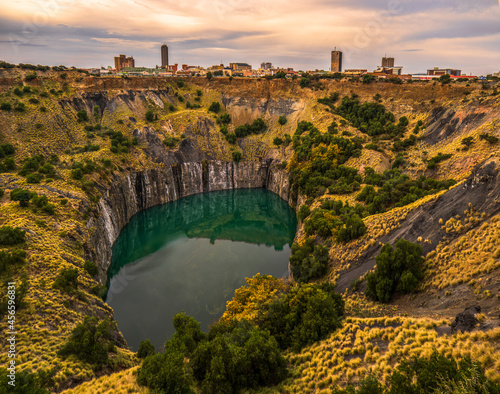 shot of kimberley big hole and Kimberly city in Northern Cape South Africa photo
