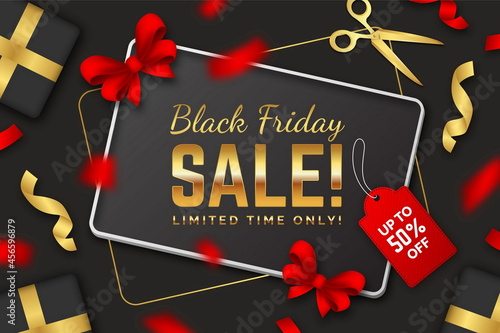 realistic black friday banner vector design illustration