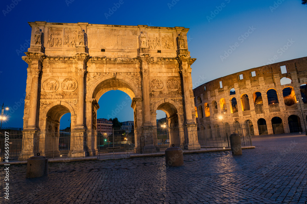 The Colloseo at night, Rome the city of the Roman Empire