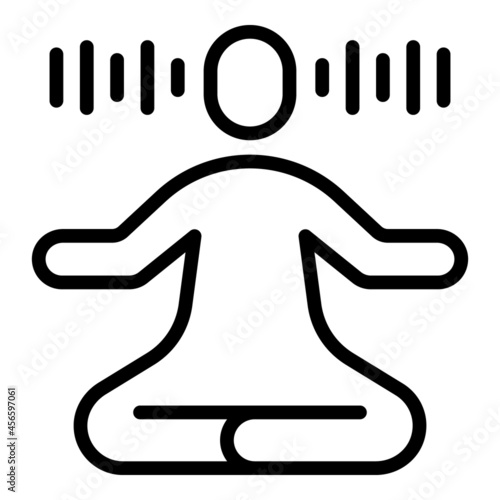 Human meditate icon outline vector. Yoga relax. Healthy mind