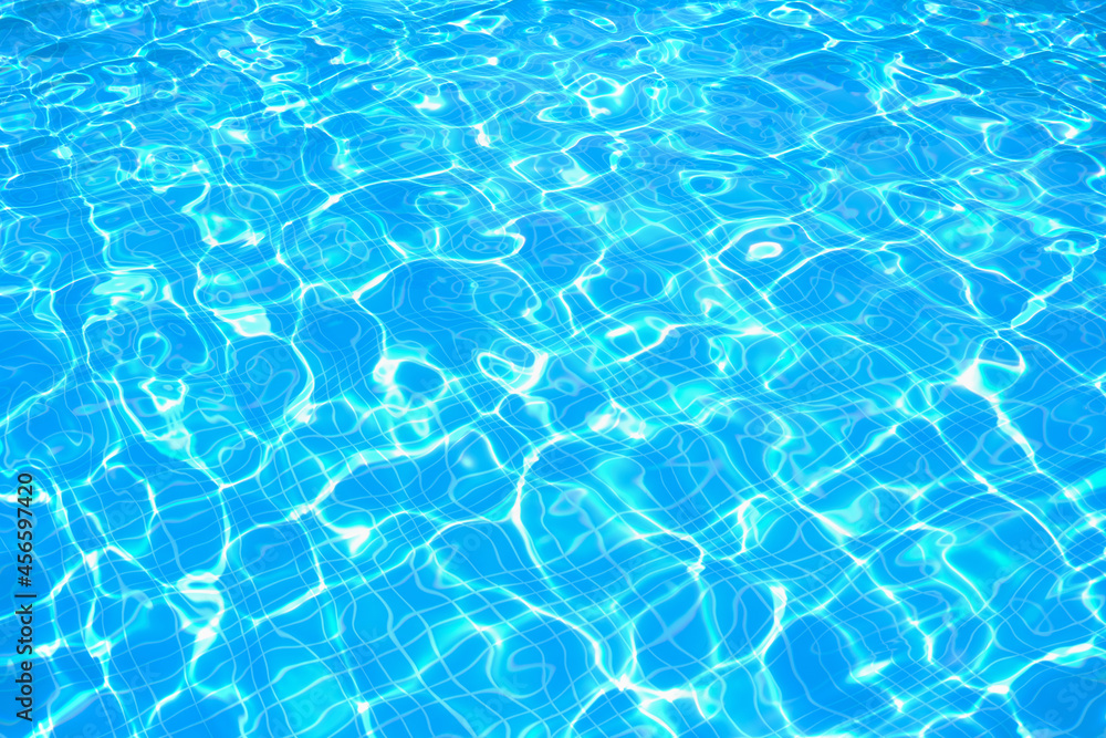  Blue water, close-up pool natural background.