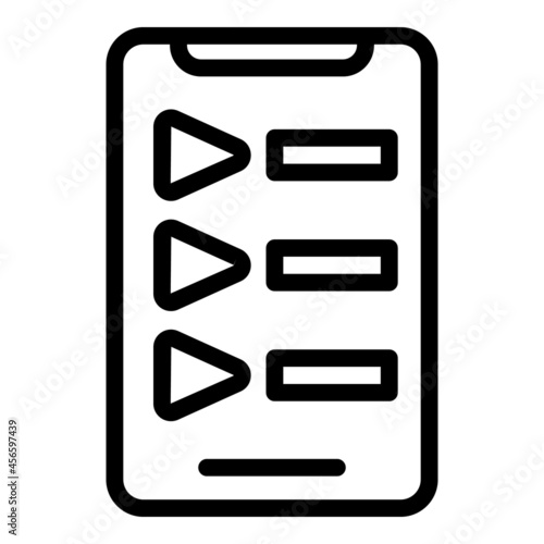 Phone audio course icon outline vector. Online conference. Web academy