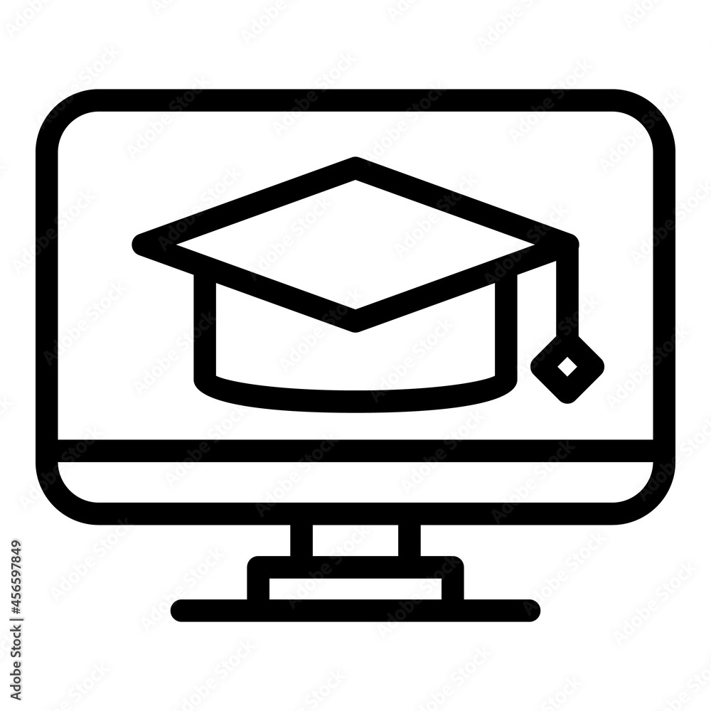 Online degree course icon outline vector. Web education. Video lesson Online degree course icon outline vector. Web education. Video lesson