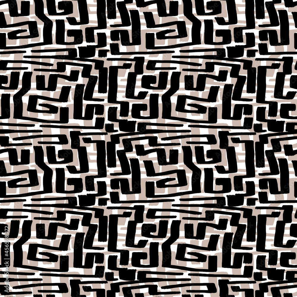 Seamless geometric pattern, brush pattern, hand drawing Seamless geometric pattern, brush pattern, hand drawing