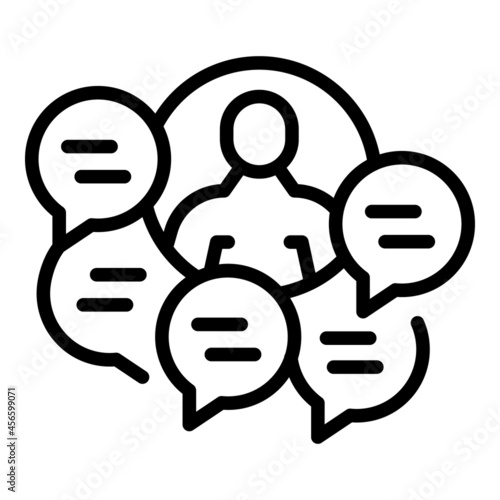 Customer chat icon outline vector. Call support. Help service