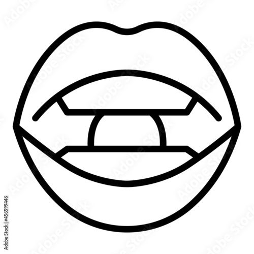 Language diction icon outline vector. Mouth therapy. Talking tongue