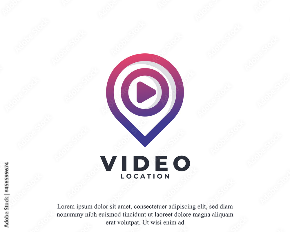 Play Video Map Point Location Logo Design Template Element Play Video Map Point Location Logo Design Template Element
