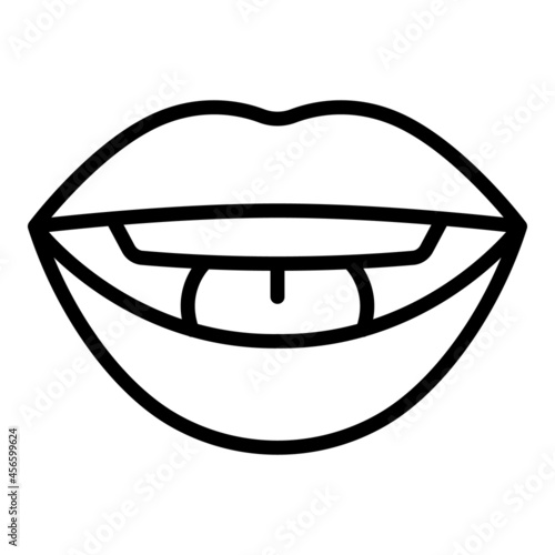 Practice articulation icon outline vector. Mouth animation. Language sound
