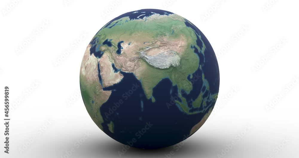 Raised relief globe drops into frame, rolls toward camera and highlights India. Two versions. In-file luma matte allows you to easily recolor the infinite background. Data: NASA Raised relief globe drops into frame, rolls toward camera and highlights India. Two versions. In-file luma matte allows you to easily recolor the infinite background. Data: NASA