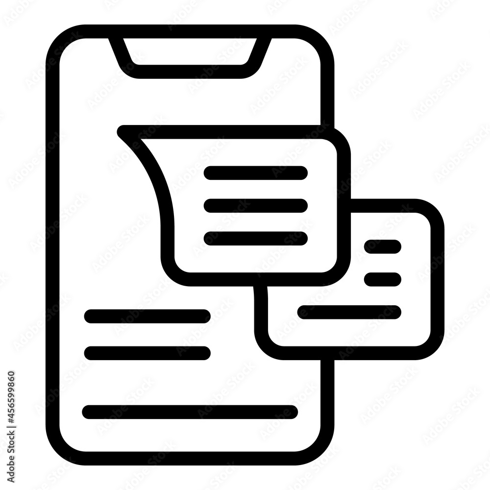 Phone chatting icon outline vector. Mobile message. Conversation app Phone chatting icon outline vector. Mobile message. Conversation app