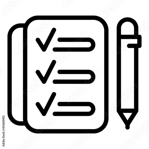 Daily task icon outline vector. Work schedule. Activities list