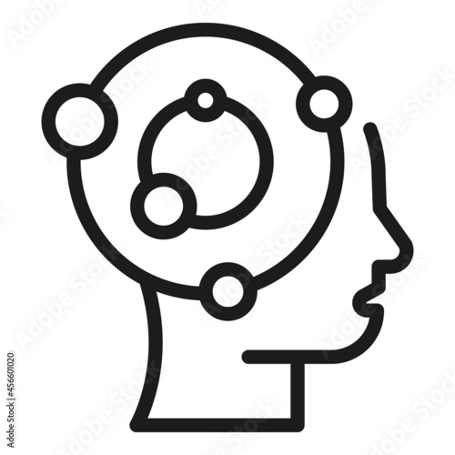 Head changes icon outline vector. Human mind. Brain process