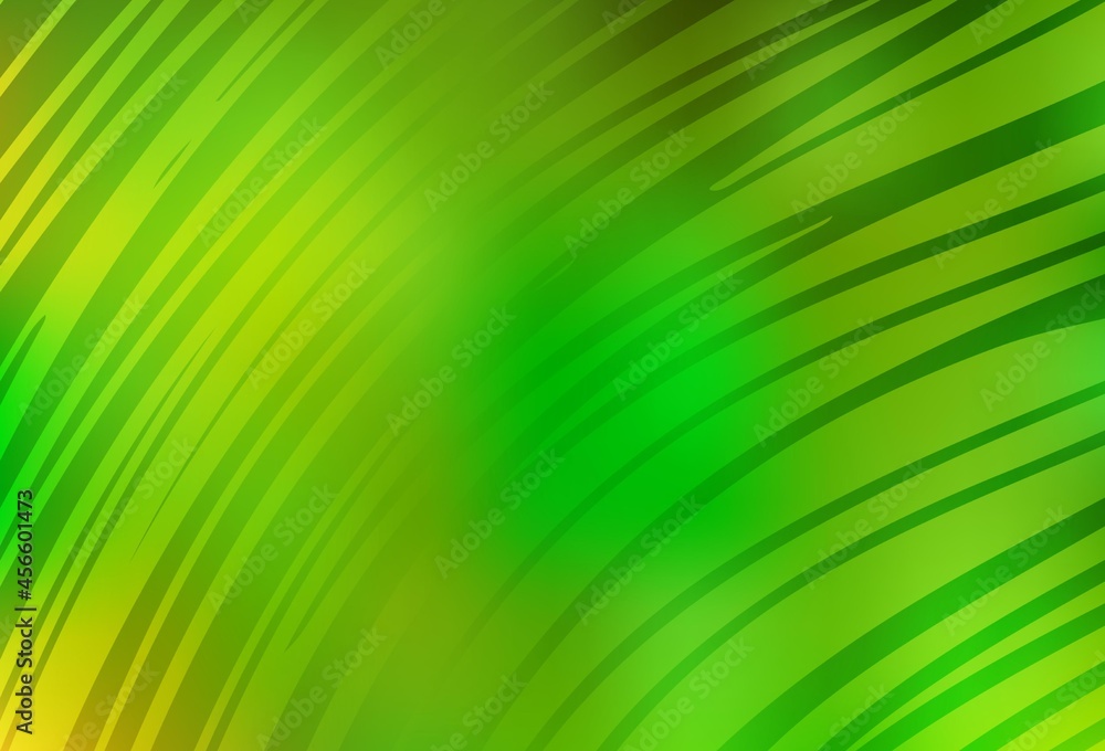 Light Green, Yellow vector layout with curved lines. Light Green, Yellow vector layout with curved lines.