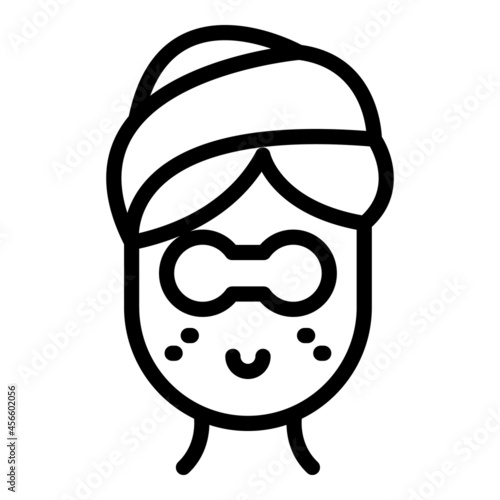 Spa client icon outline vector. Beauty salon. Woman face