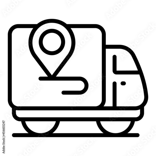 Lorry delivery icon outline vector. Fast truck. Shipment service