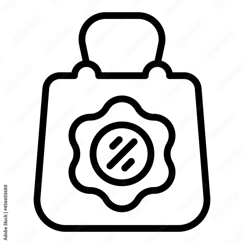 Promotion bag icon outline vector. Shopping sale. Online deal Promotion bag icon outline vector. Shopping sale. Online deal