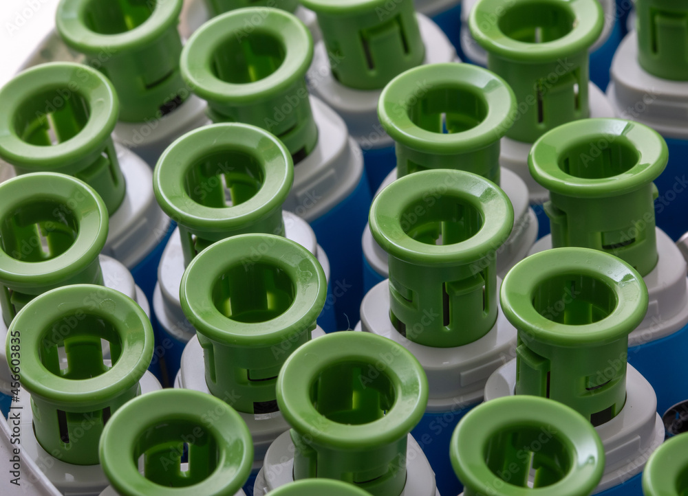 Abstract image of medical plastic and steel product part , Made from injection molding machines Abstract image of medical plastic and steel product part , Made from injection molding machines