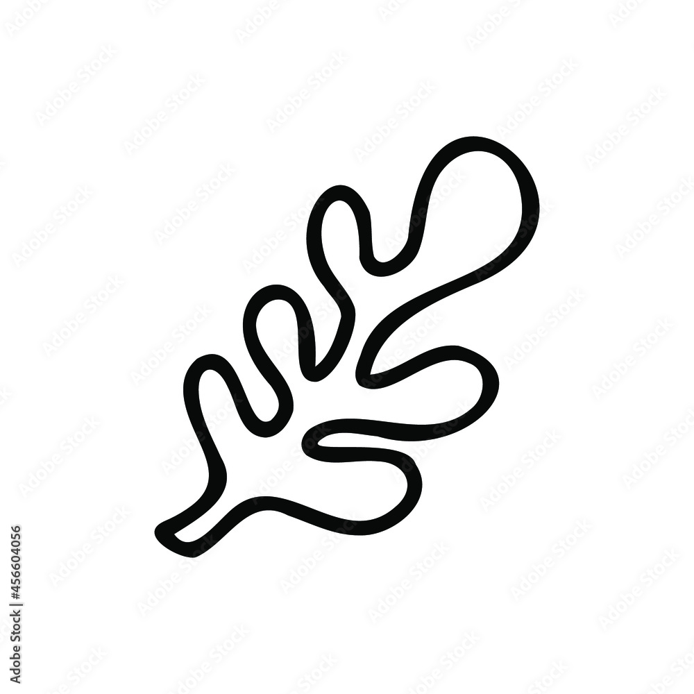 Outline leaf symbol. Simple drawing of plant. Outline leaf symbol. Simple drawing of plant.