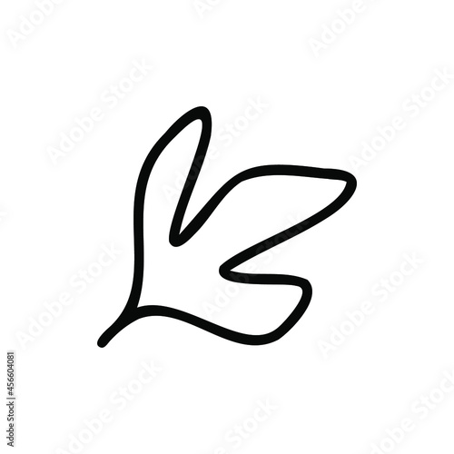 Outline leaf symbol. Simple drawing of plant.