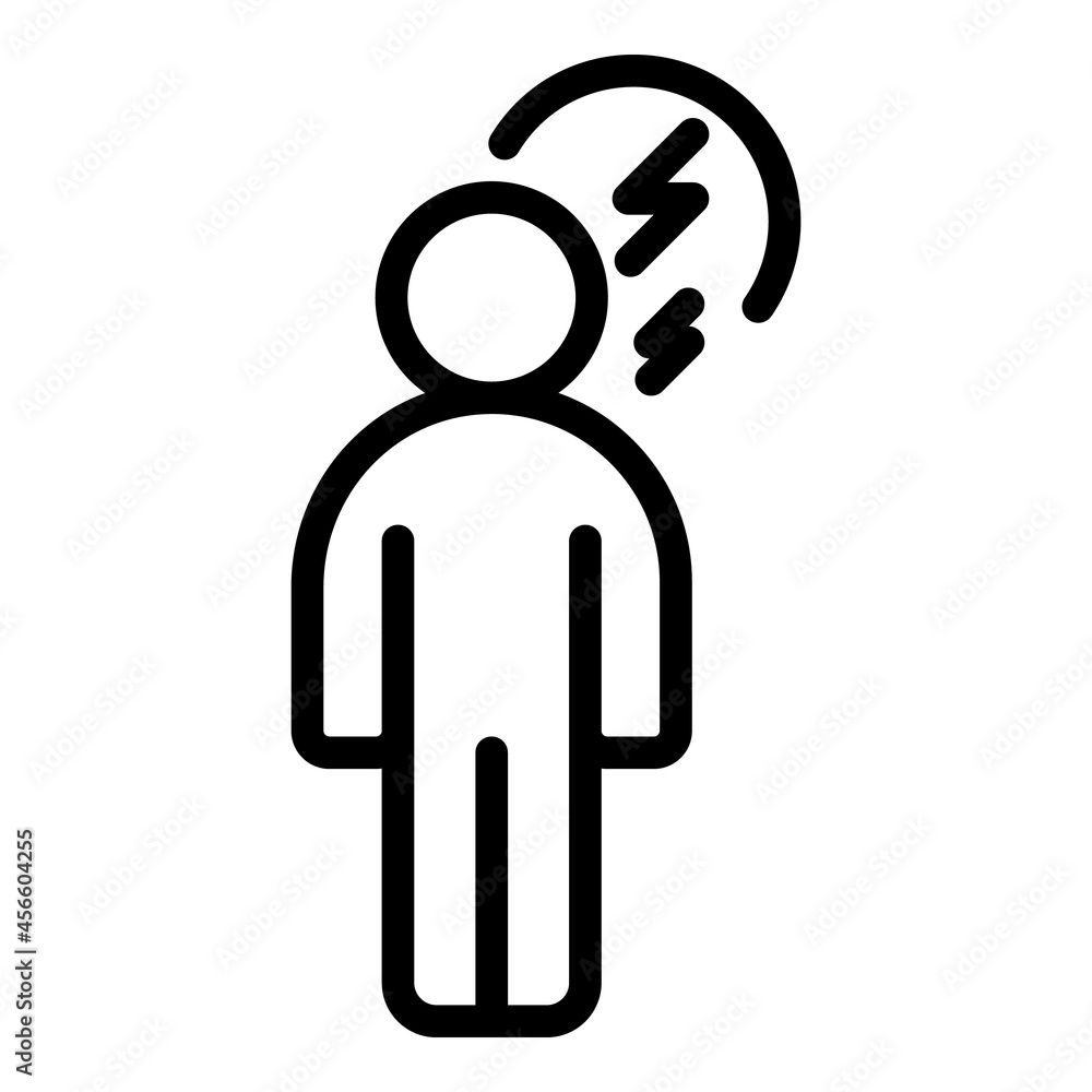 Human headache icon outline vector. Brain pain. Dizzy anxiety Human headache icon outline vector. Brain pain. Dizzy anxiety