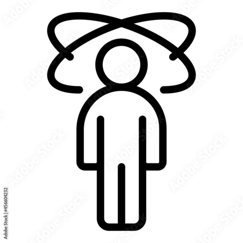 Spinning head icon outline vector. Dizzy man. Spin vertigo